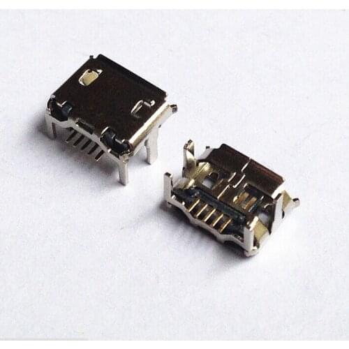 50pcs/lot micro USB 5Pin 2.0H 7.15*6.6mm jack tail sockect with horn