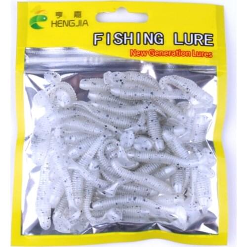 50Pcs Fishing Lure Worm Soft Lure Jigging Wobblers Soft Bait 50mm Artificial Silica gel Bait Minnow Swim bait Fishing Tackle