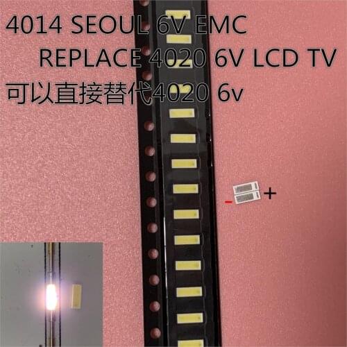 50PCS SEOUL 4014 SMD LED Beads Cold white 1W 6V 150mA For TV/LCD Backlight LED Backlight High Power LED 4014 Replace 4020 6V EMC