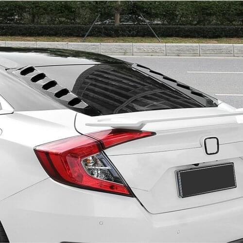 Car Carbon Fiber ABS Window Louvers Shutters Cover for Honda Civic Sedan 2016-2020