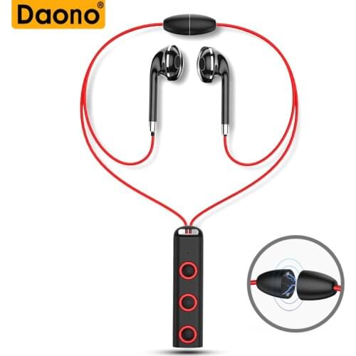 Daono 2018 New Bluetooth Headphone Wireless Headset Magnetic Neckband Sport Bluetooth Earphone with Mic for phone iphone xiaomi
