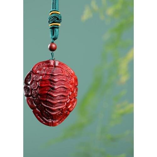 Rosewood Guaiacum Wood 6cm Turtle Shell Sculpture Pterocarpus Tinctorius Wood Statue Lucky Tortoise Pendant Home Decor