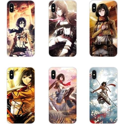 For Samsung Galaxy A3 A5 A7 A9 A8 Star A6 Plus 2018 2015 2016 2017 Transparent Soft Cases Covers Attack on Titan Mikasa Ackerman