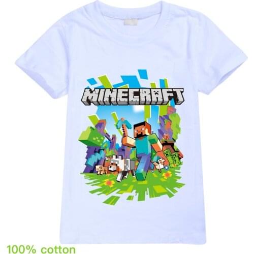 Boys graphic tee Pattern Kid T-shirt Hot Cube Girls And Boys 3D Print T-shirts Fashion Hot Game Childrens Clothing For Girls