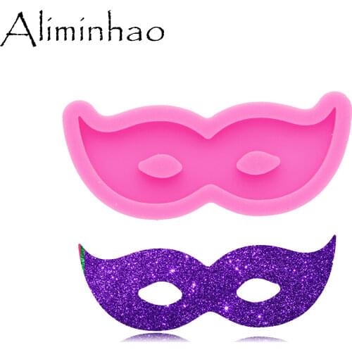 DY1079 Shiny Mini Mask Goggles Resin Silicone Mold, Beard Crafting Mold Making With Epoxy for Jewellery, Chocolate Cake tools