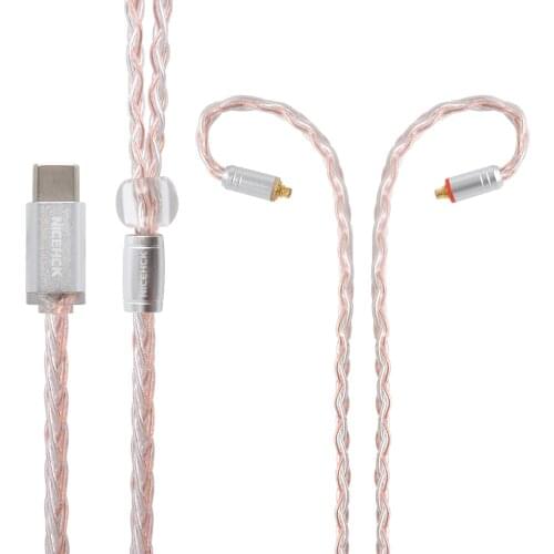 NiceHCK 8 Core Copper Silver Mixed Cable TypeC Type-C/3.5/2.5/4.4mm MMCX/2Pin For ZSX ZS10 C12 C16 V90 NiceHCK NX7 Pro/DB3/F3/M6