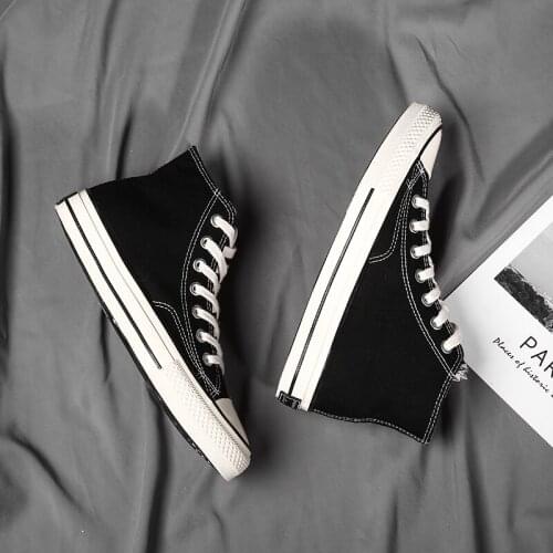 2020 high-top canvas shoes mens sneakers young cool sneakers casual mens vulcanized shoes black white shoes mens shoes