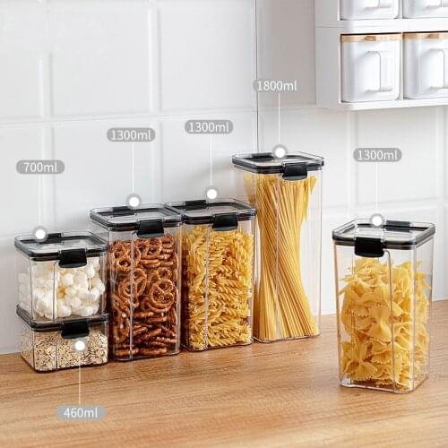 Food Storage Container Plastic Box Spices Sugar Jar Bowl For Kitchen Convenience Rangement Cuisine Boite Plastique Contenedores