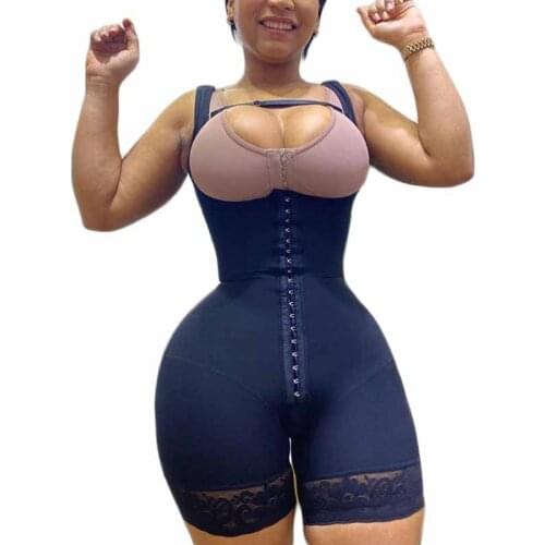 Shapewear Women High Compression Butt Lift Fajas Colombianas Abdominal Tightening Wide Adjustable Shoulder Strap Bodyshaper