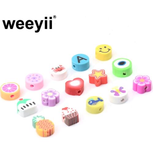 Colorful Round Soft Pottery Fruit slices Loose Spacer For DIY Bracelet Necklaces Jewelry Making Accessories