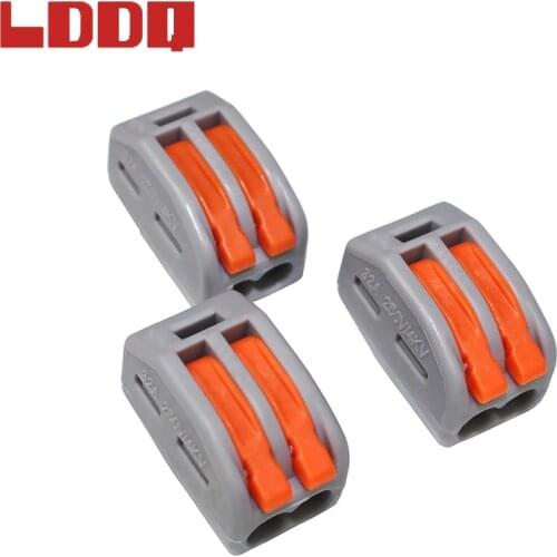 LDDQ Connector 20pcs PCT212 Universal Compact Wire Connector 2 pin Conductor Terminal Block with level Wiring Connector