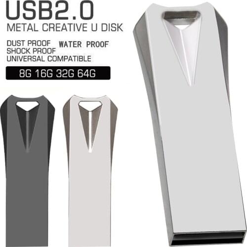 USB 2.0 USB Flash Drive 4GB 8GB 16GB 32GB 64GB 128GB Metal Pen Drive USB Memory Stick Pen drive With chain custom logo