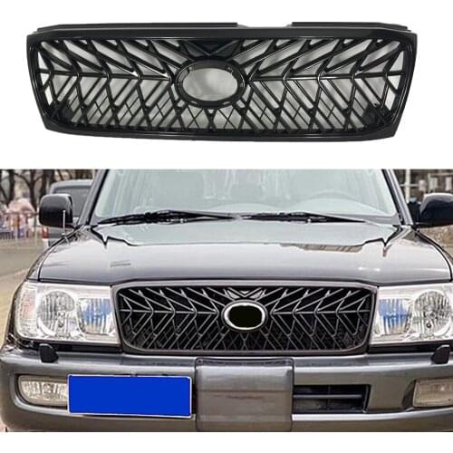 Modified For Land Cruiser Grill Mesh For Land Cruiser 100 LC100 4500 4700 2003 2004 2005 Car Racing Grills Front Bumper Grilles