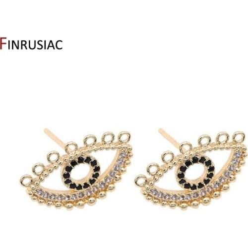 Fashion Women Evil Eye Earrings For Women 2021 New Designer Gold Plated Zircon Turkish Eye Post Earrings Jewellery