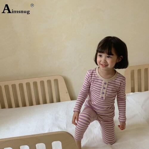 Baby Girls Fashion Stripes Two Pieces Set Long Sleeve Tops and Elastic Waist Pants Children Autumn 2PCS Outfits Kids Clothing