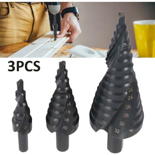 3Pcs Step Drill Bits Set Large Cone Titanium Bits Sets Metal Hole Cutters Tools Parts Step Drill Bits