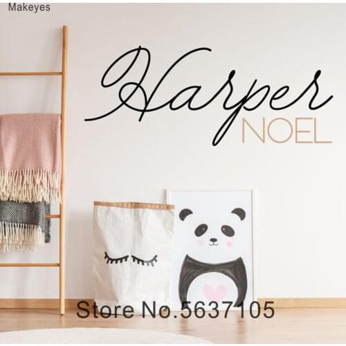 Makeyes Custom Name Wall Sticker Handwritten Personalized Baby Name Wall Decor Home Kids Rooms Cute Decoration Vinyl Design Q059