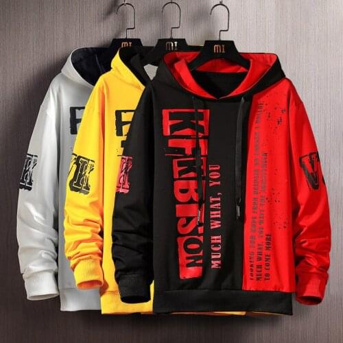 Oversized Mens Hoodies 2020 New Autumn Graphic Patchwork Sweatshirt Hip Hop Japanese Streetwear Harajuku White Mens Clothing