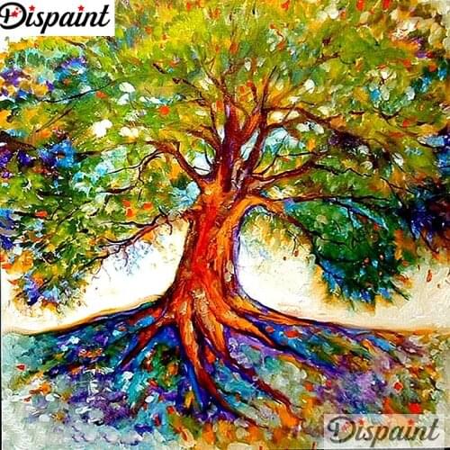 Dispaint Full Square/Round Drill 5D DIY Diamond Painting "Abstract tree scenery" 3D Embroidery Cross Stitch 5D Home Decor A10602
