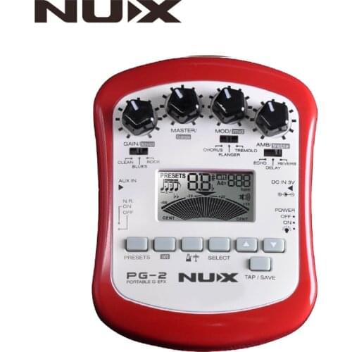 NUX PG-2 Portable Electric Guitar Multi-Effects Pedal Processor with Tuner Metronome Built-in Noise Gate