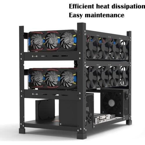 Open Mining Rig Frame for 12 GPU Mining Case Rack Motherboard Bracket ETH/ETC/ZEC Ether Accessory Tool 3 Layers