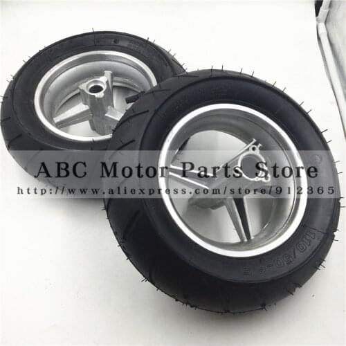 Pocket bike Wheel 110/50-6.5 and 90/65-6.5 front and rear one set Vacuum tire for pocket bike 47cc 49cc