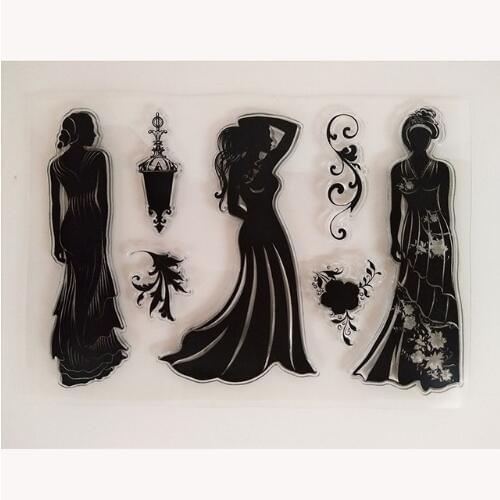 Long Skirt Transparent Clear Silicone Stamps for DIY Scrapbooking/Card Making/Kids Fun Decoration Stamp Sheet Craft Gifts