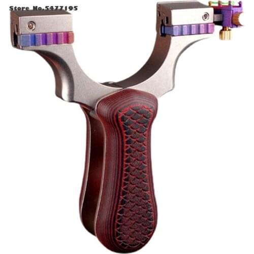 Titanium Alloy Hunting Slingshot Catapult With Flat Rubber Band Outdoor High Precision Shooting Toasted Blue Folding Sling shot