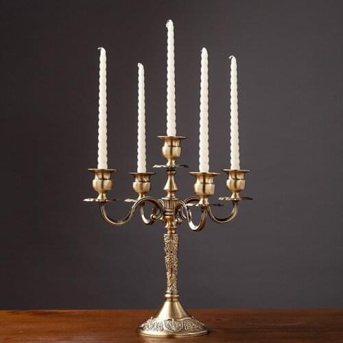 Luxury European Candlestick Retro Romantic Dinner Candle Holder Wedding Table Centerpieces Centro De Mesa Home Decor ED50ZT