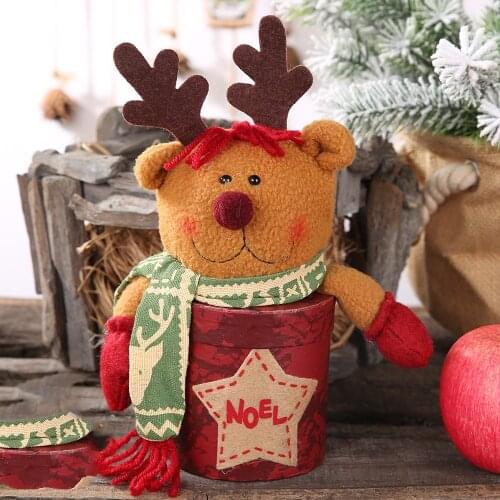 Christmas Decorations Santa Claus/Snowman/Elk Style Cardboard Cans Candy Cans Children Gift Jars Biscuit Box Fruit Jars