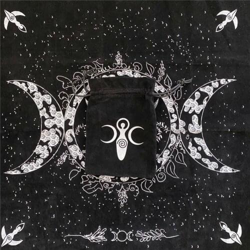 Tarot Tablecloth Divination Tarot Card Pad Pendulum Magic Pentacle Runes Tarot Altar Table Cloth 49X49CM