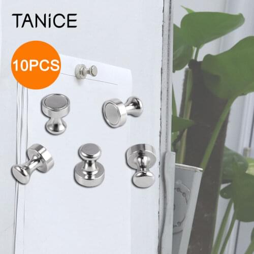 TANiCE 10PCS 16*20mm Metal Push Pin Magnets Holds 24 Sheets of Paper Small Pin Cone Stainless Magnet for Pinboard Whiteboard
