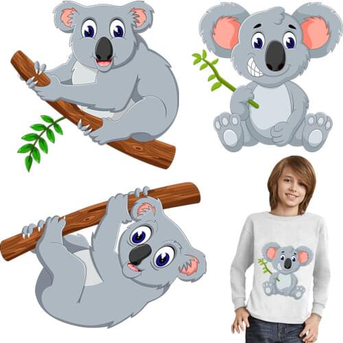 Cartoon Animal Patch Iron On Transfer Patches For Kids Clothing DIY T-shirt Applique Heat Transfer Vinyl Stickers Thermo Sticke