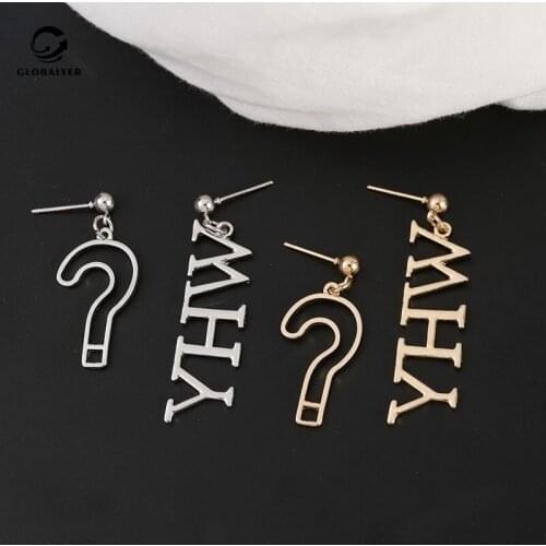 Tibetan Silver needle New metal material earring Fashion simple asymmetric stud earring Trendy femininity wild earrings 127