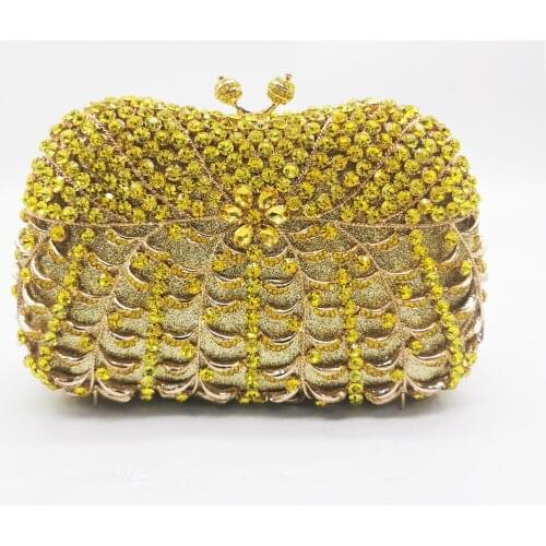 13 Colors Diamond Evening Bag Flower Clutches Bags Yellow/Blue/Purple Crystal Rhinestone Wedding Party Small Clutch Purse Wallet