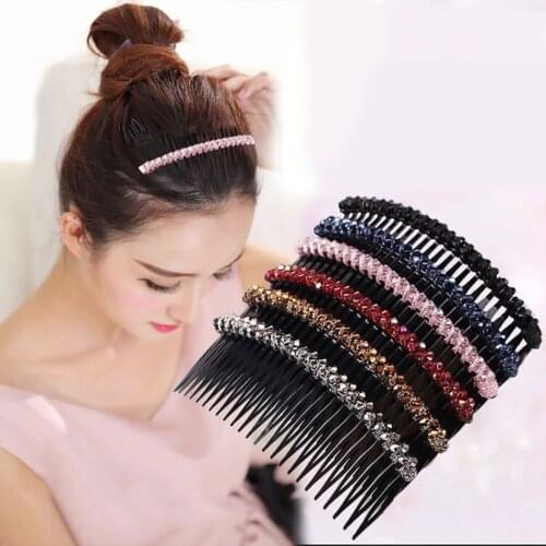 24 Teeth Inserted Comb Crystal Hair Comb Inserts Korean Hair Clip Hairpins Headwear Hairband Bridal Hair Accessories for Women