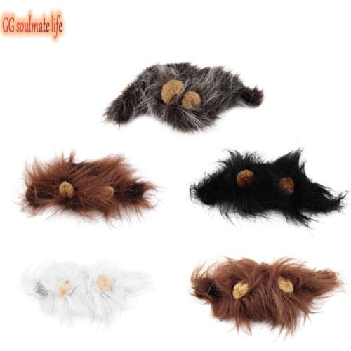 Pet Cat Dog Emulation Lion Hair Mane Ears Head Cap Autumn Winter Dress Up Costume Muffler Scarf Dropshipping