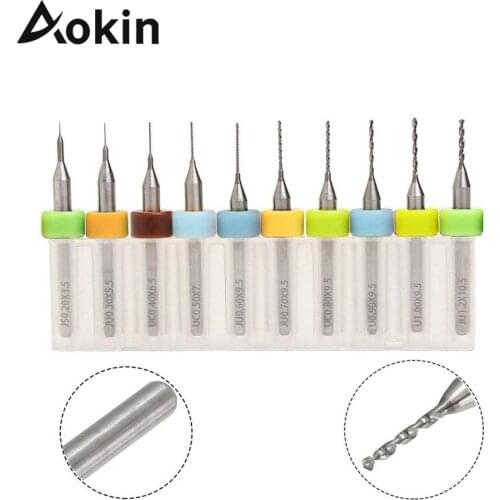 Aokin 10pcs 0.2-1.2mm 3D Printer Nozzle Cleaning Drill Bits for Extruder RepRap 3D Printer Accessories For MK7 MK8 Print Nozzle