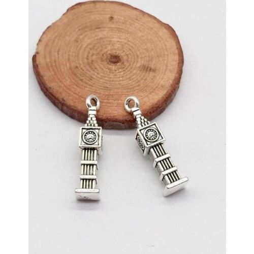 16 pcs vintage Pendant tower Timepiece charms for Jewelry Making DIY Handmade Necklace earring accessories