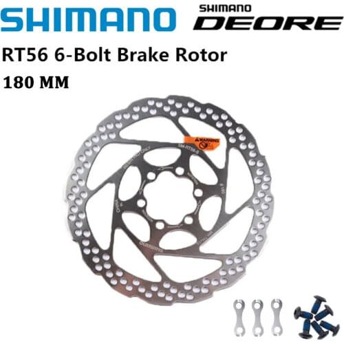 1X Shimano Deore SM-RT56 Brake Disc Rotor MTB Bike Bicycle Rotor 180MM With 6-Bolt
