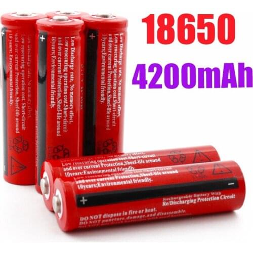 2-20 PCS 18650 battery 3.7V 4200mAh rechargeable liion battery for Led flashlight Torch batery litio battery