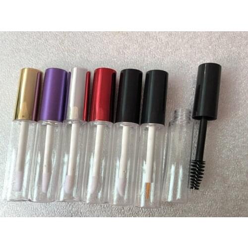 2000pcs/lot 5ml Transparent Plastic lip gloss Tube Bottles Eye Liner Mascara Cosmetic Empty Packaging Containers