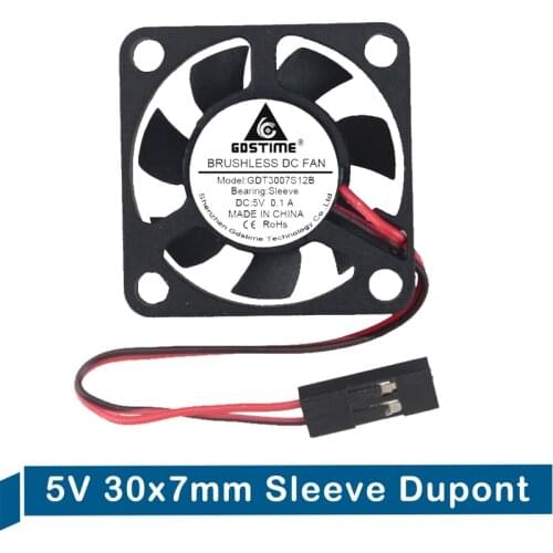 5PCS Gdstime 5V 2Pin DuPont Connector 3cm 30mm 30x30x7mm Axial Cooling Fan 3007S DC Brushless Heatsink Cooler Fan