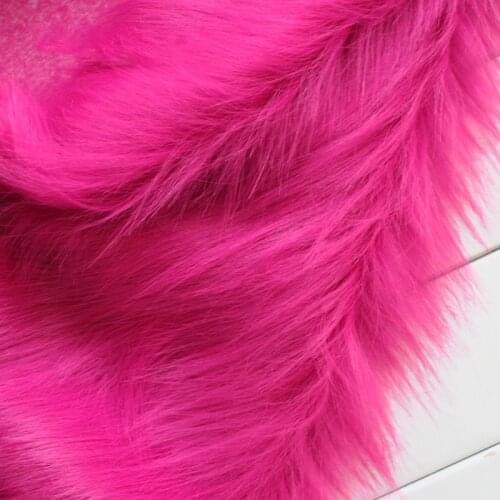 8cm long rose red Imitation fur plush fabric use for display counter backgroud imitation fur clothing fabric diy materials