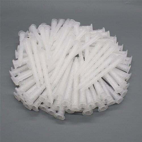 AB Glue Mixing Tube Static Mixing Nozzle Epoxy Adhesives Applicator Mixer Nozzle 100 Piece Set for 50mL Dual Cartridge Adhesives