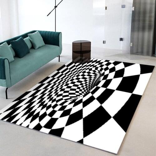 Abstract 3D three-dimensional rectangular visual carpet geometric abstract living room floor mats bathroom kitchen non-slip mats