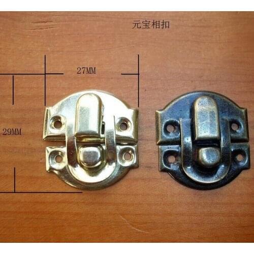 Free shipping 50pcs/lot Box accessories gold buckle metal buckle wooden buckle wine buckle small fastener 27 * 29