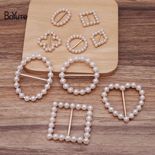 BoYuTe (20 Pieces/Lot) Square Oval Round Heart Clover Rhombus Shape Pearl Materials DIY Handmade Jewelry Accessories