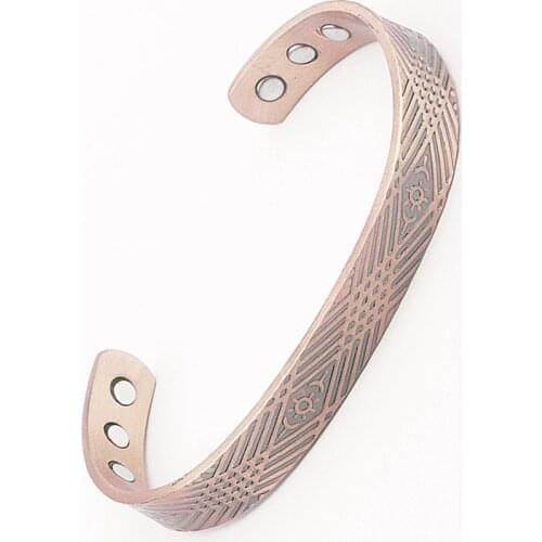 Retro Fatigue Relief Red Copper Bracelet Anti-Fatigue Magnetic Copper Bracelet Jewelry