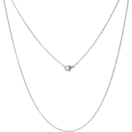 304 Stainless Steel Cross Chain Necklaces, with Lobster Clasps, Stainless Steel Color, 20"